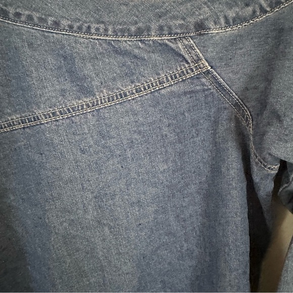 Commense Blue Asymmetrical 3/4 Sleeve Button Down Shirt - Picture 8 of 10